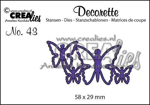 Crealies Stanzform Decorette Nr. 43 Schmetterlinge / Butterflies 5 CLDR43