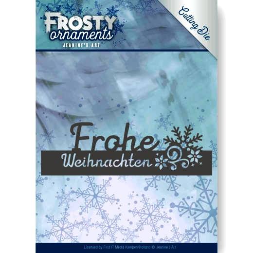 Jeaninnes Art Stanzform ' Frohe Weihnachten ' mit Schneeflocke / Text Frohe Weihnachten JAD10046