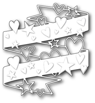 Poppystamps Stanzform Hearts and Stars Wrap 1143