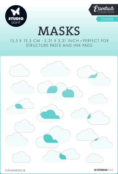 Studio Light Mask Stencil 13,5 x 13,5 cm WOLKEN / CLOUDS Essentials Nr. 262 SL-ES-MASK262