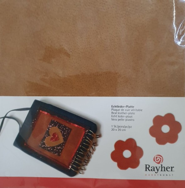 Rayher Echtleder-Platte BRAUN ( 20 cm x 20 cm ) 53-261-03
