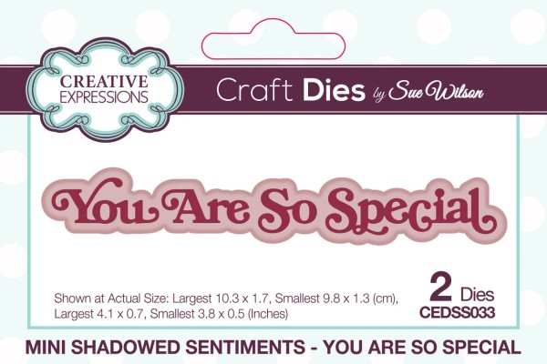 Creative Expressions Stanzform Mini Shadowed Sentiments ' You Are So Special ' CEDSS033