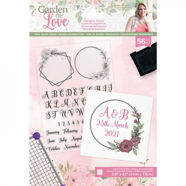 Crafter' s Companion Garden of Love Monogram Frames Clearstamps S-GOL-ST-MOFR