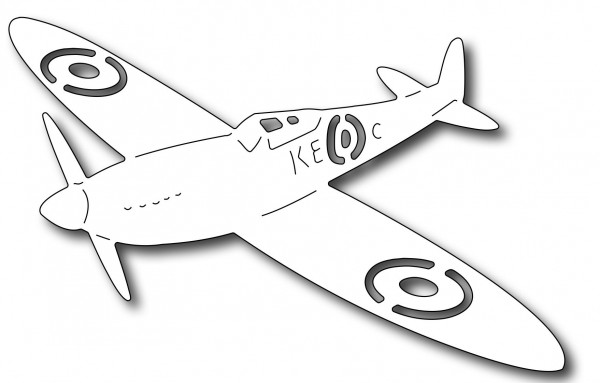 Frantic Stamper Stanzform Flugzeug / Spitfire FRA-DIE-09490