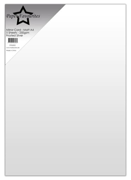 Paper Favourites A4 Mirror Card Mat ' FROSTED SILVER ' ( 5 Blatt ) PFSS005