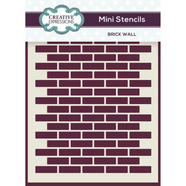 Creative Expressions Mini Stencils 7,6 cm x 10,2 cm BRICK WALL CEMSBWALL