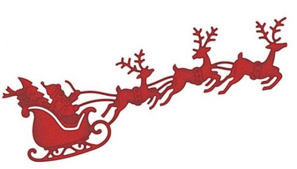 CottageCutz Stanzform Santa & Reindeer Flying SC-CCE-039
