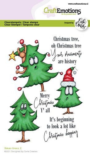 Craft Emotions Clearstempel A6 XMas Trees 2 130501/1522
