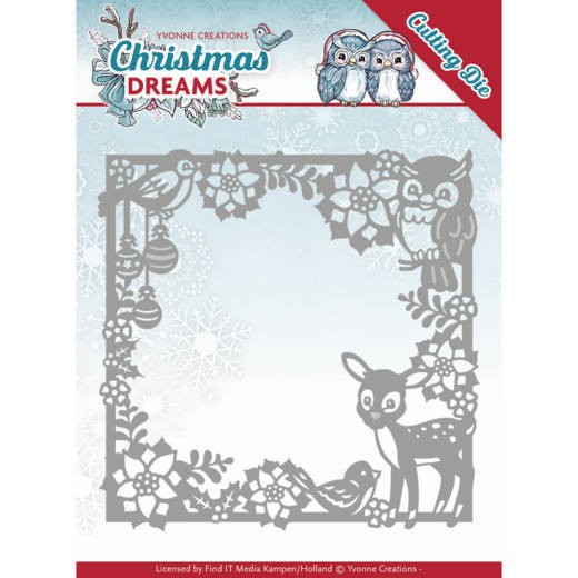 Yvonne Creations Stanzform Rahmen mit Weihnachtstieren / Christmas Animal Frame YCD10140