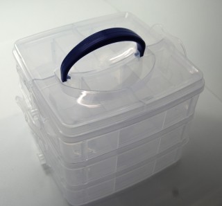 Joycrafts Plastikbox mit Fächer u. Henkel 14,5 cm x 14 cm x 12,3 cm 6200/0078