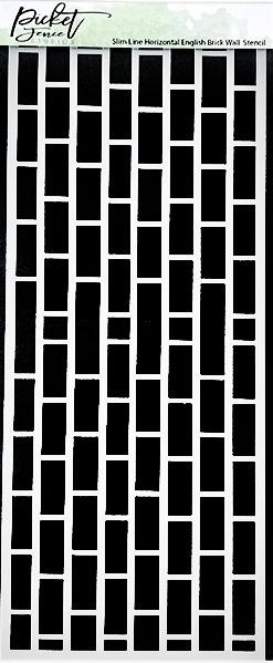 Picket Fence Studios STENCIL Slim Line Horizontal 4 " x 10 " Mauer / English Brick Wall SC-263