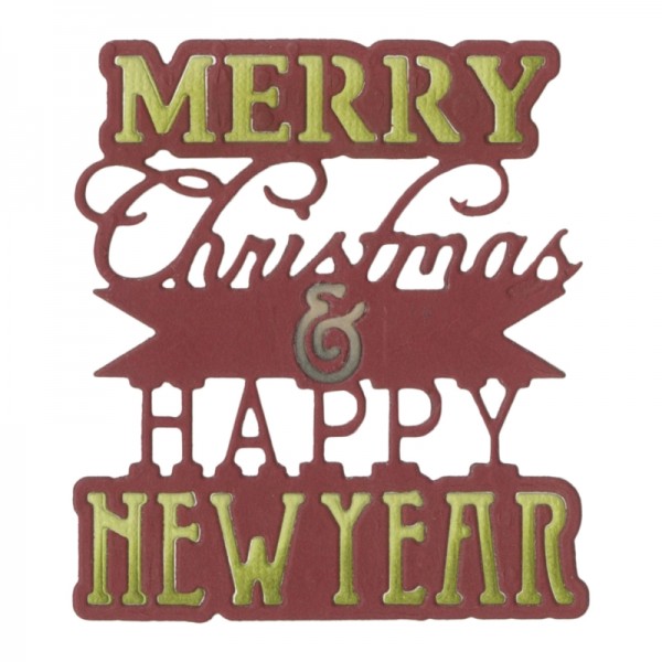 Sizzix Stanzform Thinlits Merry Christmas & Happy New Year 660662