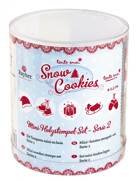 Rayher Mini-Holzstempel-Set Tante Ema Snow Cookies Serie 2 53-429-00