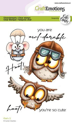 Craft Emotions Clearstempel A6 OWLS 3 130501/1580