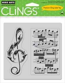 Hero Art Cling Stempel Musical Clef CG279