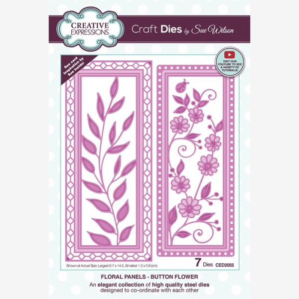 Creative Expressions Stanzform Floral Panels - BUTTON FLOWER CED2055
