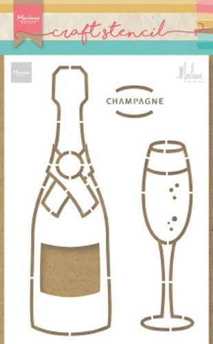 Marianne D Stencil Champagnerflasche u. - Glas PS8051
