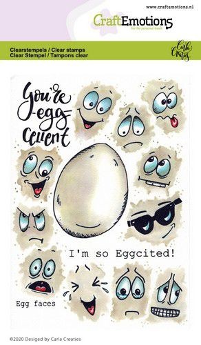 Craft Emotions Clearstempel Egg Faces 130501/1670
