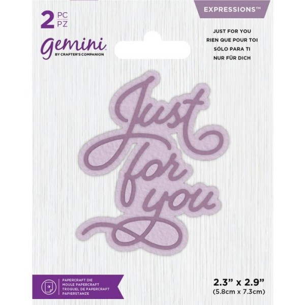 Crafters Companion Gemini Stanzform ' Just for you ' GEM-MD-EXP-JUFY