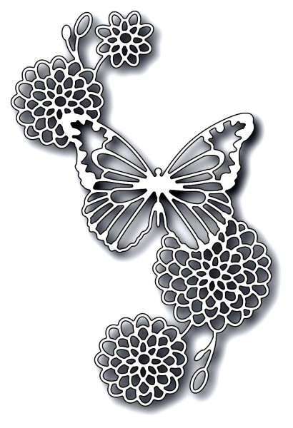 Memorybox Stanzform Blüten u. Schmetterling / Montpellier Butterfly 99638