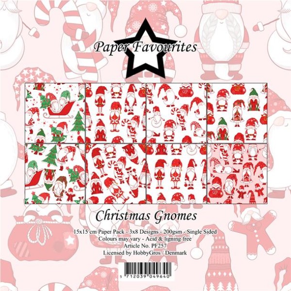 Paper Favourites Paperpad 6 " x 6 " CHRISTMAS GNOMES PF257