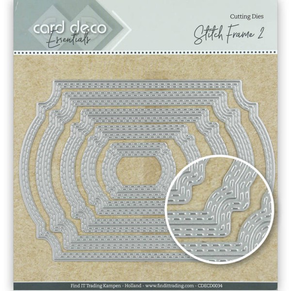 Card Deco Stanzform Rahmen Nr. 2 mit Doppelnähnaht INNEN u. AUSSEN / Stitch Frame 2 CDECD0034