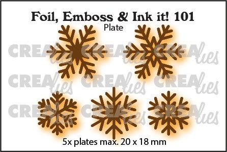 Crealies Foil, Emboss & Ink it! Plates no. 101 Snowflakes 5x CLFEI101