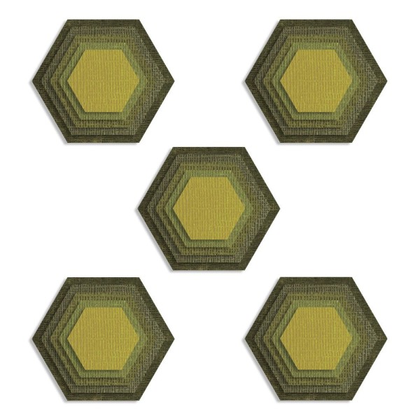 Sizzix Stanzform Thinlits STACKED TILES HEXAGONS by Tim Holtz 664420