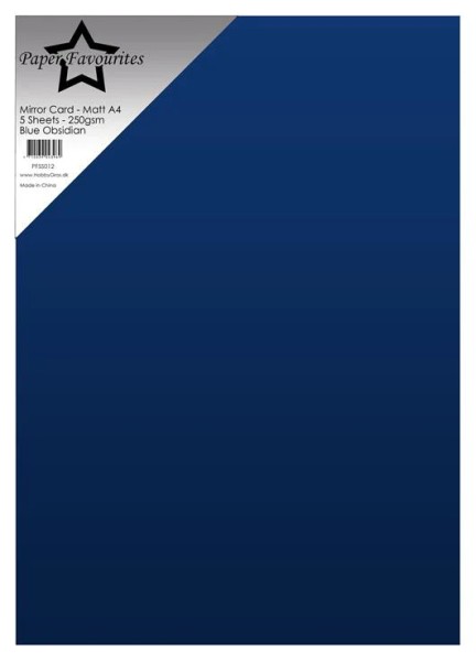 Paper Favourites A4 Mirror Card Mat ' BLUE OBSIDAN ' ( 5 Blatt ) PFSS012