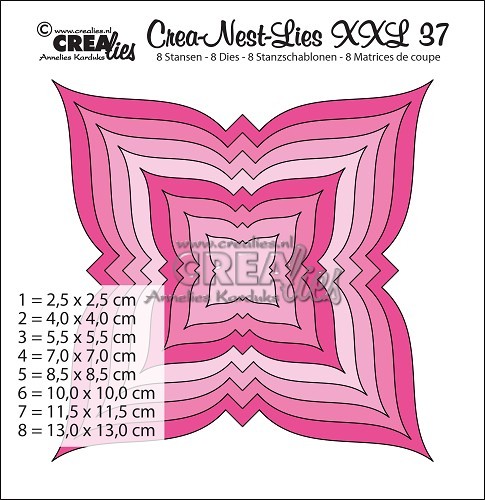 Crealies Stanzform Crea-Nest-Lies Set Nr. 37 geschwungenes Quadrat CLNestXXL37 disc.