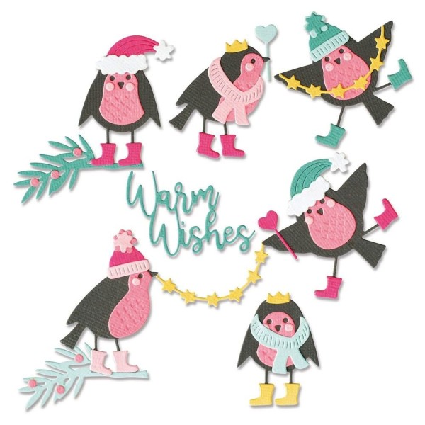 Sizzix Stanzform Thinlits Robins in Hats 665673