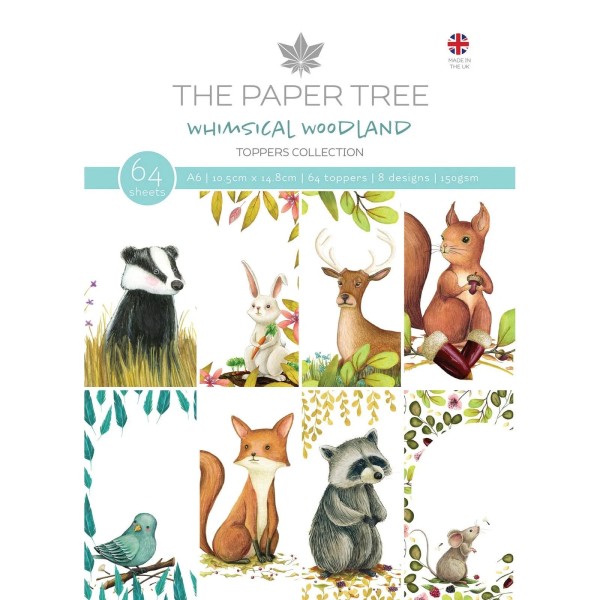 Creative World Of Crafts The Paper Tree Topper Pad A6 WHIMSICAL WOODLAND Toppers Collection PTC1245
