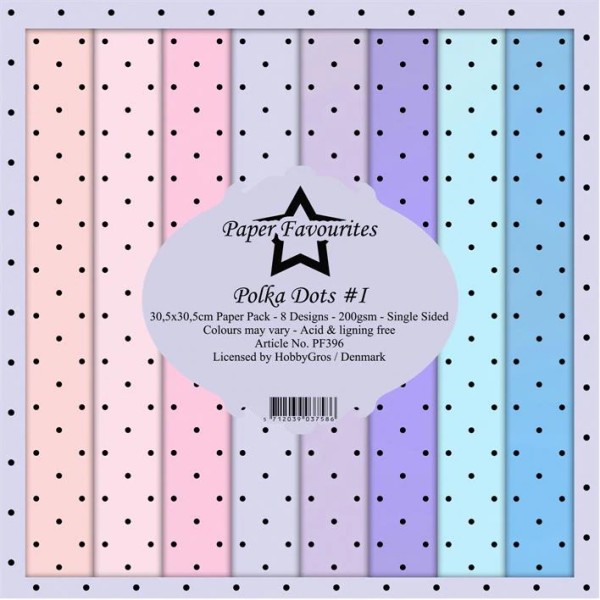 Paper Favourites Paperpad 12 " x 12 " POLKA DOTS # 1 PF396