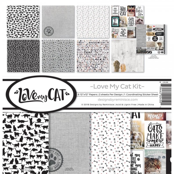 REMINISCE Collection Kit 12 " x 12 " LOVE MY CAT LCA-200