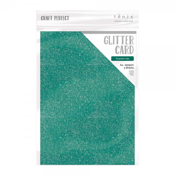 Tonic Studios A 4 Papier Craft Perfect Glitter Card TURQUOISE LAKE 9954E