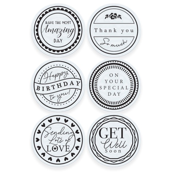 Tonic Studios Clearstempel-Set Essentials Simply Stamped Stamp Set Circular Sentiment 4367E