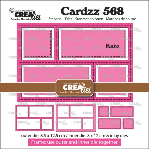 Crealies Stanzform Cardzz Nr. 568 Frame & Inlay Kate CLCZ568