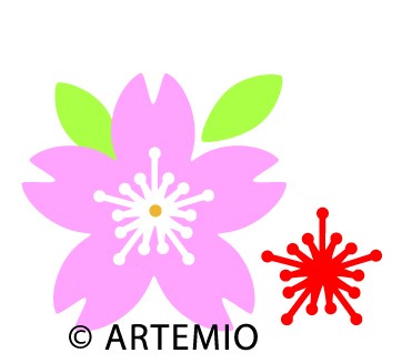 Artemio Happycut Stanzformen 6,8 x 6,8 cm + 4,2 x 4,2 cm Kirschblüte / cherry blossoms 18030001