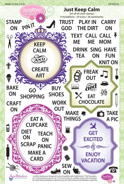 JustRite Clear Stamps Set Just Keep Calm CR-02255