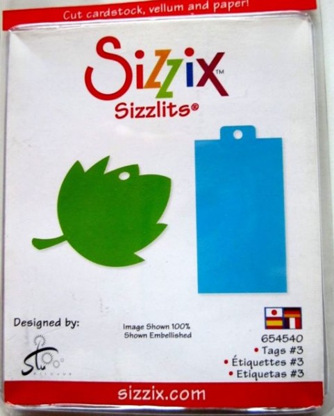 Sizzix Stanzform Sizzlits SMALL 1-er Anhänger # 3 / tags # 3 38-8081 / 654540