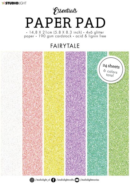 Studio Light Paper Pad 14,8 x 21 cm FAIRYTALE Glitter Paper Nr. 49 SL-ES-PP49