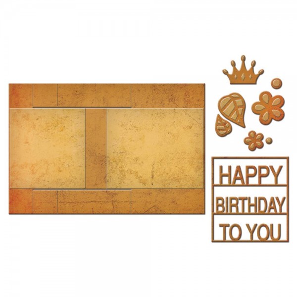 Spellbinders Stanz-u. Prägeform Step Card Decorated Birthday /Happy Birthday To You S7-202 / 429255
