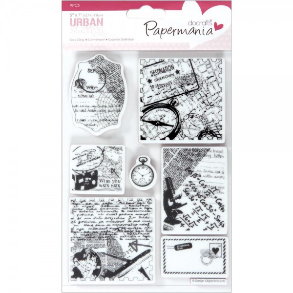 Docraft Cling Stamps Travel Print PMA 907125