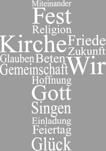Rayher Holz-Stempel Kreuz mit Schriftzügen " Miteinander Fest Religion Kirche ... 28-016-00