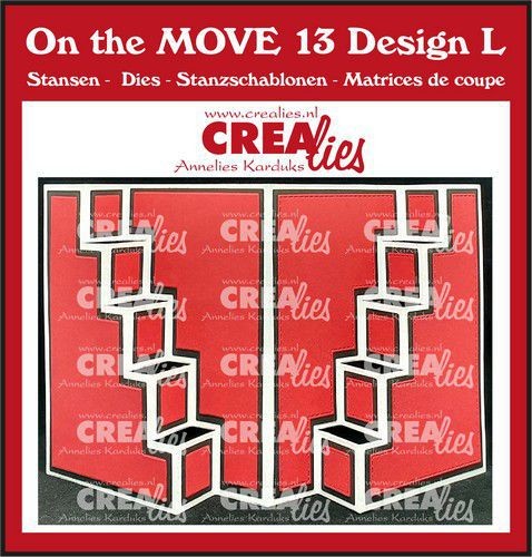 Crealies Stanzform On The Move Design No.13 Design L STAIR STAP CARD 2 x 5 Steps CLMOVE13