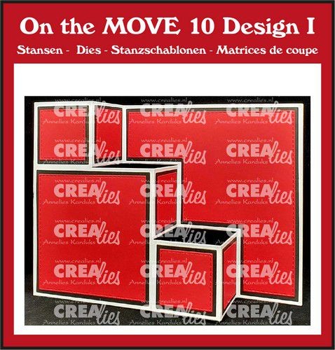 Crealies Stanzform On The Move Design No.10 Design I STAIR STEP CARD WITH 3 STEPS CLMOVE10