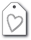 Poppystamps Stanzform Anhänger mit Herz u. Nähnaht / Embossed Heart Taglet 1993