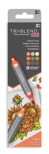 Crafter' s Companion Spectrum Noir TriBlend Brush Marker "Autumn Hues 3pc" SN-TBBR-AUTM3