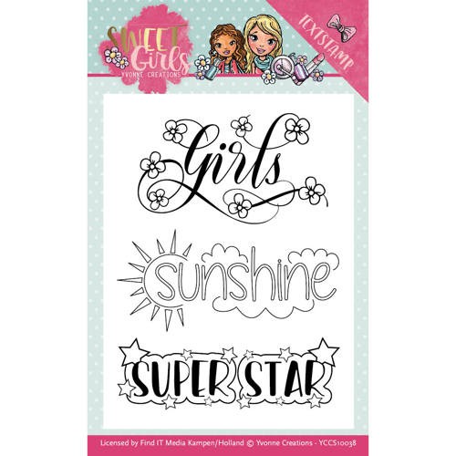 Yvonne Creations Clear Stempel ' Girls, sunshine, Super Star ' / Sweet Girls YCCS10038
