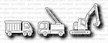Gummiapan Stanzform Spielzeug- Fahrzeuge LKW, Bagger / Leksaksfordon D220960